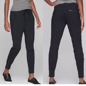 Athleta Black Metro Street Ankle Jogger with Zippers